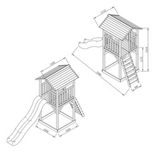 Spielturm AXI Beach Tower Holz grau