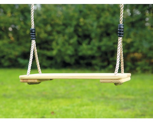 Balancoire en bois avec suspension par corde pour le jardin