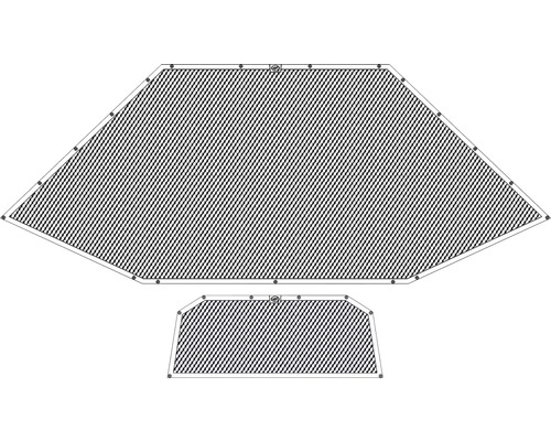 Trapezförmiges und dreieckiges Sonnensegel mit Befestigungsösen