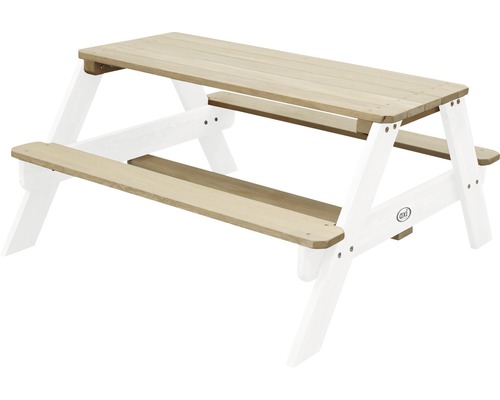 Kindersitzgruppe aus Holz mit Tisch und Bänken