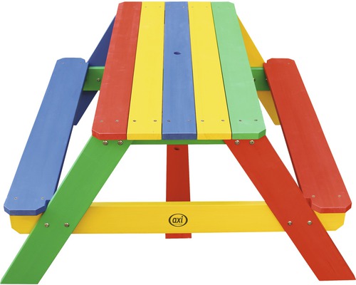 Kindersitzgruppe aus Holz mit Tisch und Bänken