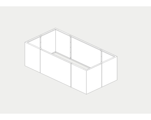 Schéma d''un potager rectangulaire surélevé