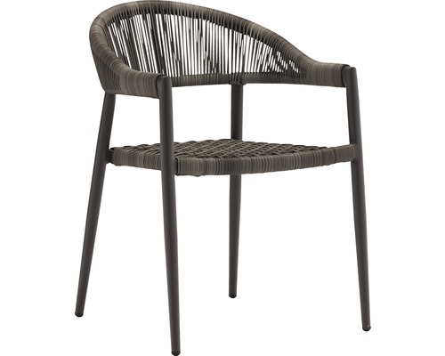 Chaise de jardin avec accoudoirs et assise tressée