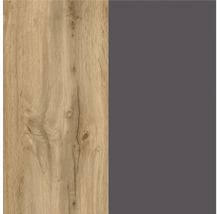 Bloc cuisine complète équipée Held Möbel PISA 330 cm façade gris mate, corps chêne sauvage variante réversible démonté
