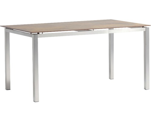 Table à manger avec plateau et structure en métal