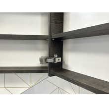 Spiegelschrank Sanox 100 x 12 x 65 cm espresso 2-türig doppelt verspiegelt