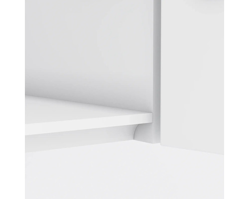 Detailaufnahme eines weißen Regals