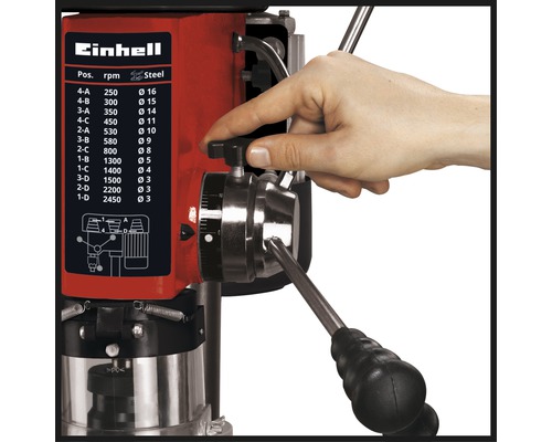 Einhell Tischbohrmaschine mit Handbedienung zur Einstellung der Drehzahl