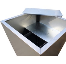 Edelstahl Pflanzkasten mit Deckel und Trennwänden