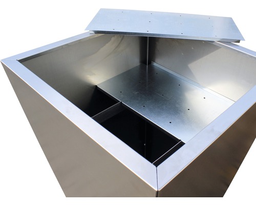 Edelstahl Pflanzkasten mit Deckel und Trennwänden