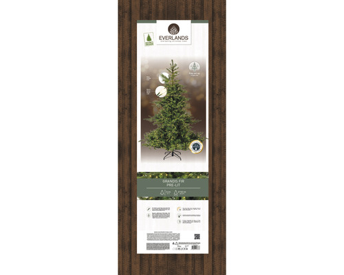 Emballage d'un sapin Grandis illuminé d'Everlands