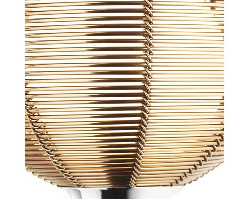 Nahaufnahme einer Lampe mit Drahtgeflecht