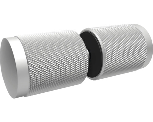 Embout de guidon argenté avec surface moletée