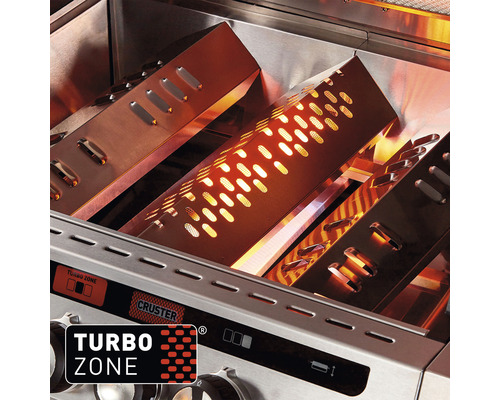 Grill mit Turbo Zone und Cruster Funktion.