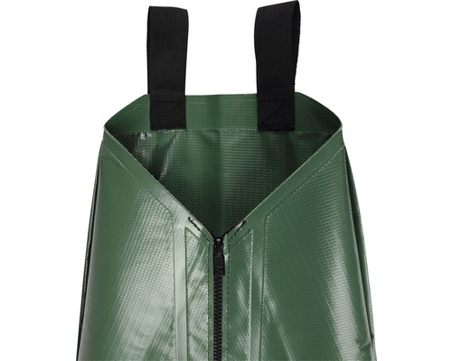 Sac de plantation vert avec fermeture éclair et poignées de transport