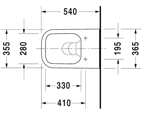 Schéma technique d''un WC suspendu avec cotes