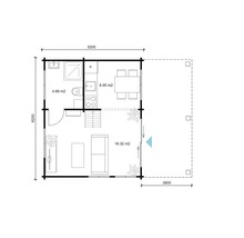 Plan d''un pavillon de jardin avec terrasse