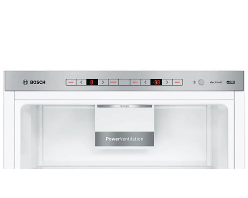 Intérieur du réfrigérateur Bosch avec affichage numérique de la température et PowerVentilation