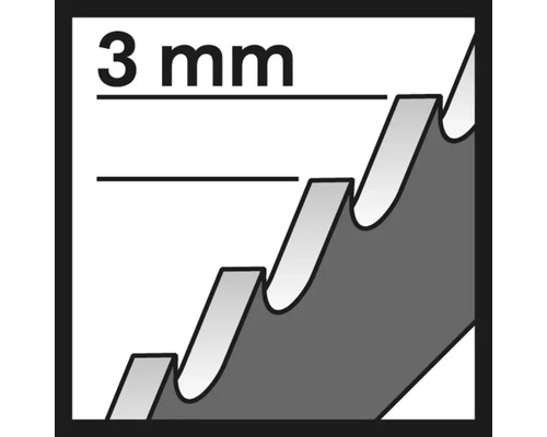 Symbole pour un espacement des dents de 3 millimètres