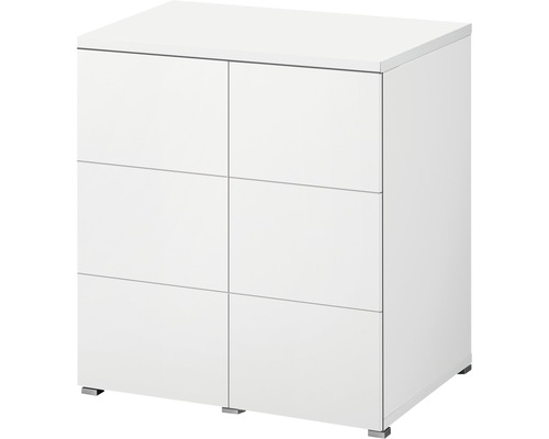 Armoire blanche avec trois compartiments et pieds