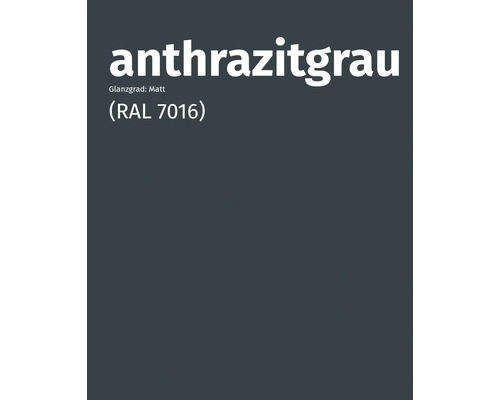 Anthrazitgraue Farbe, Farbton RAL 7016, matte Oberfläche