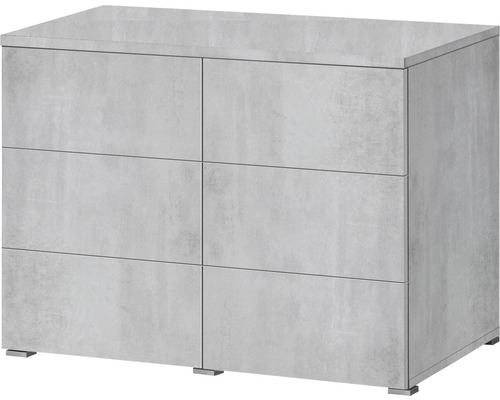 Commode avec six tiroirs aspect béton