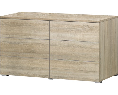 Commode avec six tiroirs au design bois