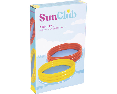 Verpackung eines Planschbeckens mit drei Ringen