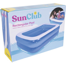 Kit de piscine hors sol à pose rapide Familypool PVC rectangulaire 197x143x49 cm sans accessoires bleu/blanc-thumb-14