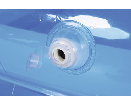 Gros plan d''une valve transparente sur un produit gonflable
