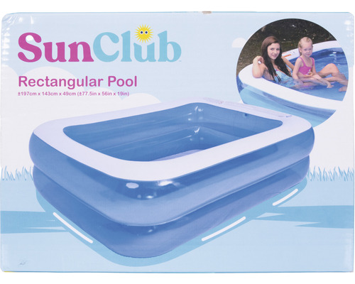 Piscine rectangulaire SunClub, environ 197 centimètres sur 143 centimètres sur 49 centimètres