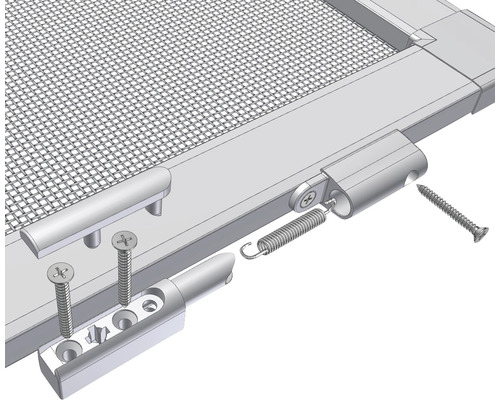 Vue détaillée d''une moustiquaire avec matériel de fixation