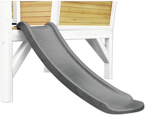 Toboggan gris sur une tour de jeux