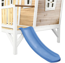Maisonnette en bois avec toboggan bleu pour enfants