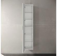 Armoire de salle de bain ouverte et étroite avec étagères en verre pour montage mural