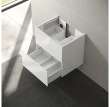 Meuble sous-lavabo blanc avec deux tiroirs pour la salle de bain