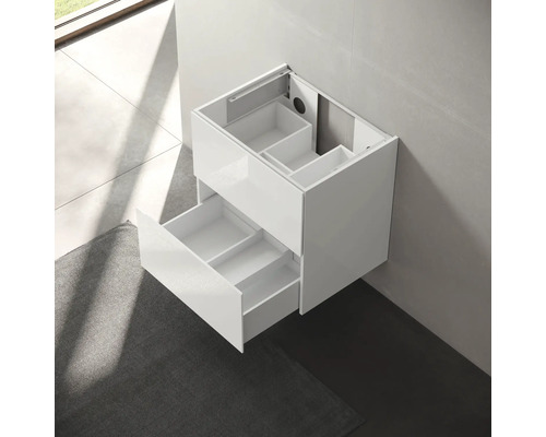 Meuble sous-lavabo blanc avec tiroirs pour la salle de bain