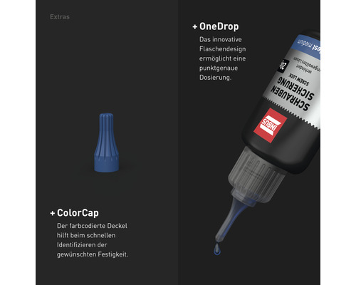 Inbus Schraubensicherung mit OneDrop Dosiersystem und ColorCap