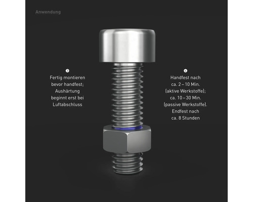 Anwendungshinweise für Schraube mit Mutter