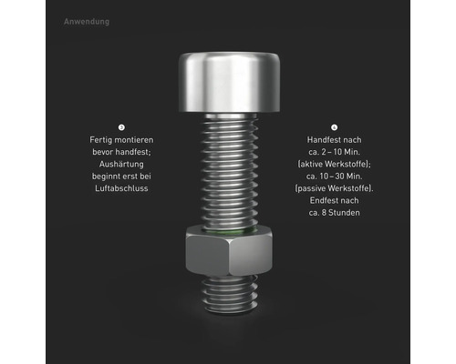 Anwendung eines Bolzens mit Mutter und Gewinde