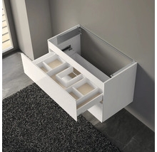Meuble sous-vasque blanc avec tiroirs pour aménagement de salle de bains