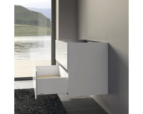 Wandhängender Waschtischunterschrank mit Schubladen im Badezimmer