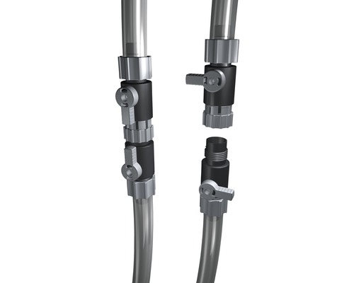 Schläuche mit Absperrventilen zur Steuerung des Flüssigkeitsdurchflusses