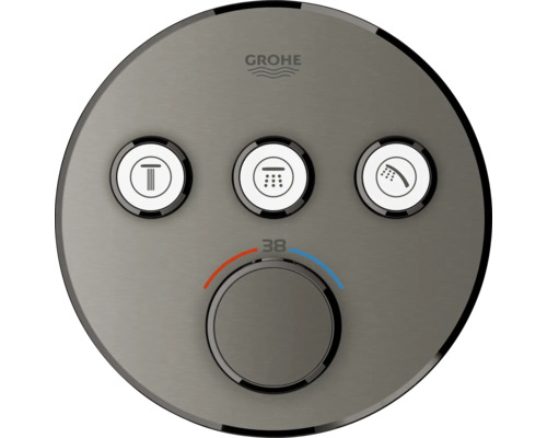 Logo Grohe. Thermostat encastré Grohe SmartControl avec éléments de commande.