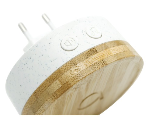 Veilleuse avec pied en bambou et haut-parleur