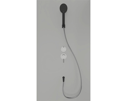 Douchette avec flexible de douche et raccord mural