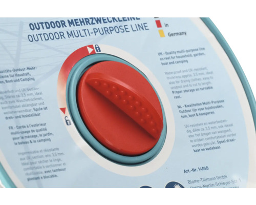 Outdoor Mehrzweckleine auf Spule mit Dreh- und Feststellfunktion