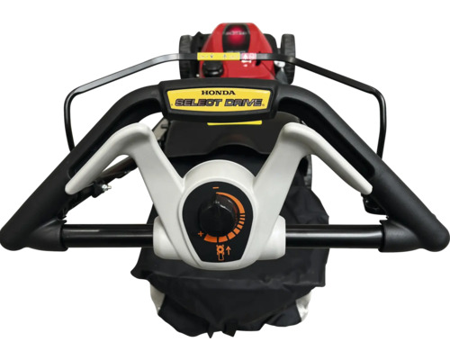 Nahaufnahme des Bedienelements eines Honda Rasenmähers mit Select Drive Funktion