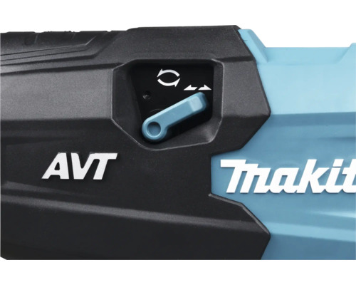 Detailansicht eines Makita Werkzeugs mit AVT Aufschrift und Schalter zur Einstellung der Drehrichtung