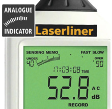 Laserliner Schallpegelmessgerät Nahansicht des Bildschirms